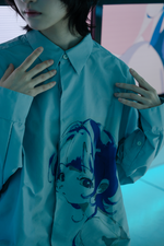 Drawing shirts【Bluegreen】