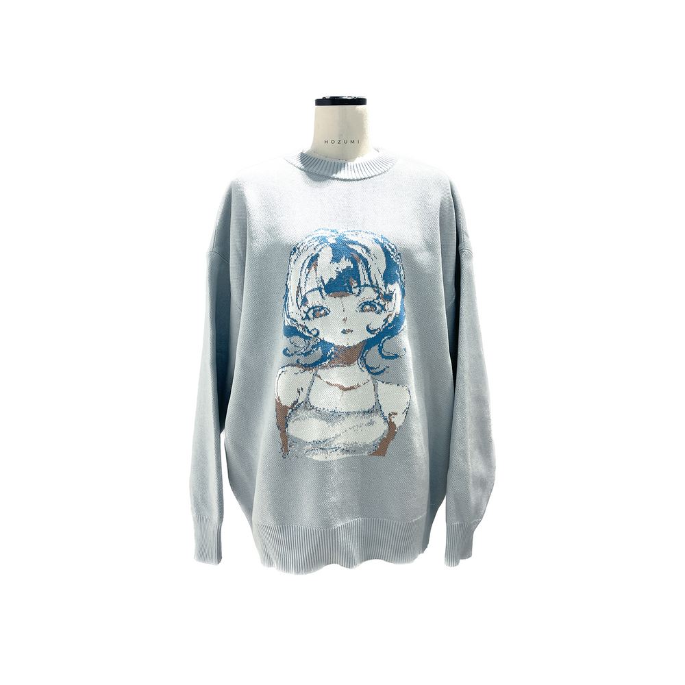 Drawing knit【gray】